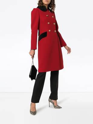 Dolce & Gabbana double-breasted contrast collar wool blend coat