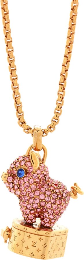 Women's Trunk Lock Pendant Necklace and Brooch, LOUIS VUITTON