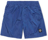 Thumbnail for your product : Stone Island Wide-Leg Mid-Length Logo-Appliqued Swim Shorts