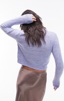Thumbnail for your product : Topshop knitted micro cardi in blue