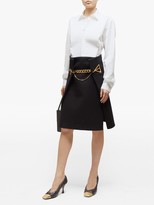 Thumbnail for your product : Bottega Veneta Chain-embellished Cashmere Skirt - Black Gold