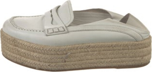 Miu Miu Leather Espadrilles Brown & Neutrals Round-Toes with Crystal Embellishments Platform Lace-Up Closure at Uppers Unfortunately, due to restrictions, this item may not be eligible for shipping in all areas.