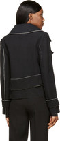 Thumbnail for your product : CNC Costume National Black & White Felted Asymmetric Trench Jacket