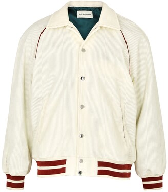 Drôle De Monsieur Off-white logo-embroidered corduroy bomber jacket -  ShopStyle