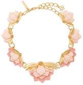Oscar de la Renta enamelled Wild Lotus necklace
