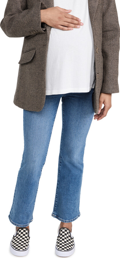 Madewell Maternity Over-the-Belly Kick Out Crop Jeans in Cherryville Wash