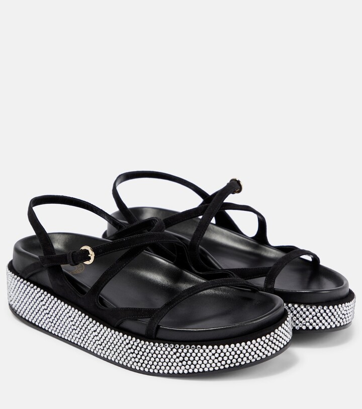 Dries Van Noten Embellished platform leather sandals
