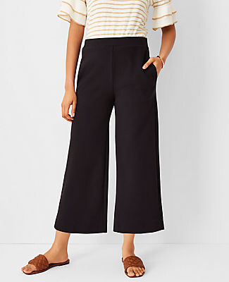 wide leg knit crop pants