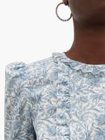 Thumbnail for your product : The Vampire's Wife Cate Mini Floral-print Cotton Dress - Womens - Blue White