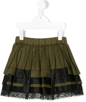 Diesel Kids layered lace trim skirt