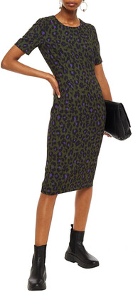 Boutique Moschino Leopard-print Stretch-jersey Dress