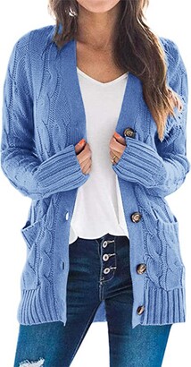 Women's Long Open Front Cardigan Sweater – Cable Knit With Pockets, Chunky & Casual For Fall Winter