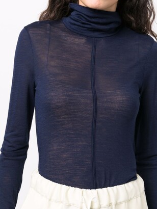 Semi-Couture Long-Sleeve Jersey Top