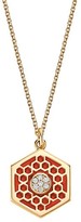 Thumbnail for your product : Birks Bee Chic 18K Yellow Gold, Diamond & Red Enamel Medium Hexagon Pendant Necklace