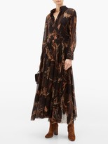Thumbnail for your product : Norma Kamali Wheat-print Wrap Midi Dress - Brown Print