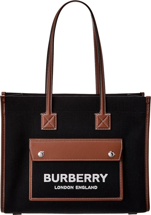 Burberry Freya Small Canvas & Leather Tote - ShopStyle