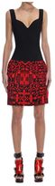 Thumbnail for your product : Alexander McQueen Patchwork Pleated Jacquard Knit Mini Dress