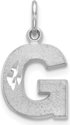 Black Bow Jewelry Co. BlackBowJewelry14kWhiteGoldJuliaCollectionSmallSatinBlockInitialGPendant