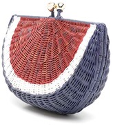 Thumbnail for your product : Serpui Marie Fig wicker clutch bag