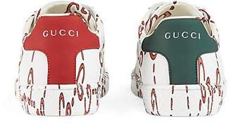 Gucci Women's New Ace Leather Sneakers - White