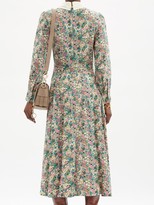 Thumbnail for your product : See by Chloe Floral Meadow-print Silk Crepe-de-chine Midi Dress - Green Print