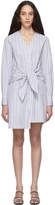 Thumbnail for your product : Tibi Blue and White Stripe Liam V-Neck Shirt Dress