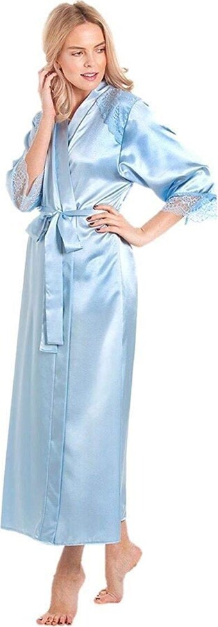 blue satin robe