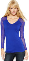 Thumbnail for your product : INC International Concepts V-Neck Illusion-Sleeve Top