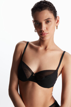 COS Lace-Mesh Underwired Bra
