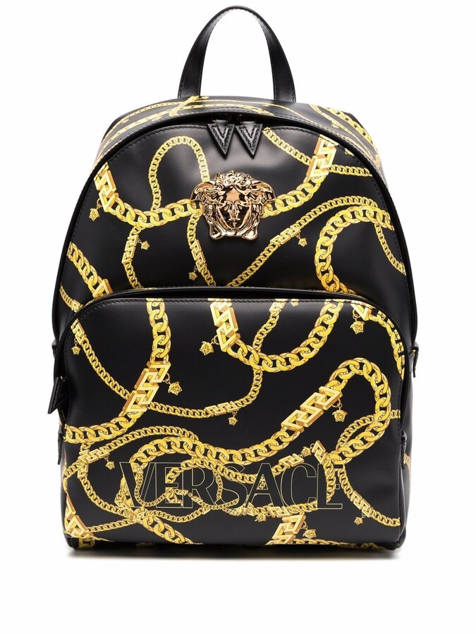 emergencia salvar Revocación Versace chain-print Medusa-head backpack - ShopStyle