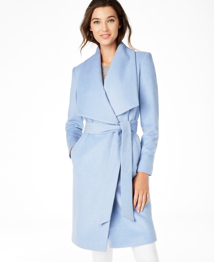 light blue wrap coat
