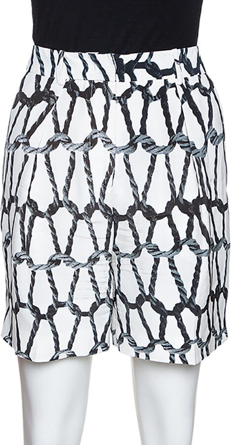Joseph Monochrome Rope Printed Silk Shorts M