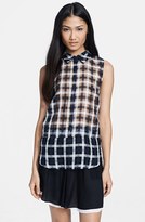 Thumbnail for your product : A.L.C. 'Kelly' Sleeveless Sheer Plaid Blouse