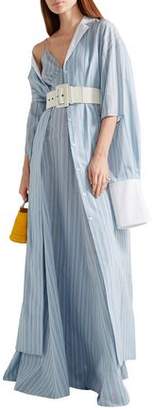 Rosie Assoulin Negligee Striped Cotton And Silk-Blend Gown