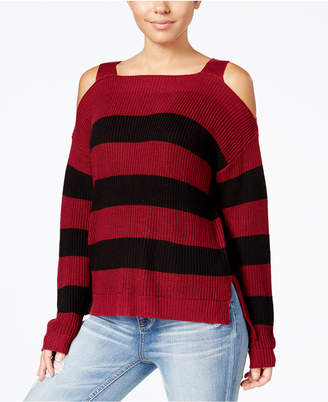 Hooked Up By It's Our Time Juniors' Cold-Shoulder Sweater