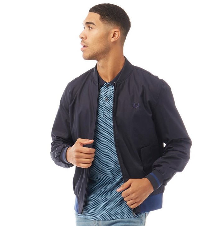 Fred Perry Mens Twill Bomber Jacket Navy - ShopStyle Outerwear