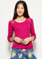 Thumbnail for your product : Delia's Kate Lace Trim Long-Sleeve Top