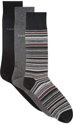 Calvin Klein Patterned Crew Socks (Pack of 3)