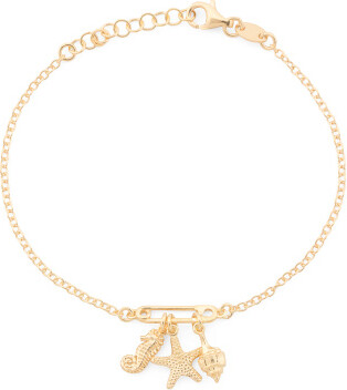 TJMAXX 18Kt Gold Plated Sea Life Paperclip Bracelet For Women