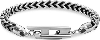 ☆DIESEL☆ logo chain bracelet DX1490040 Diesel Men's Logo Silver Stainless Steel Chain Bracelet