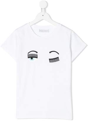Chiara Ferragni Kids Wink embroidered T-shirt