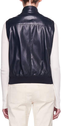 The Row Lehry Zip-Front Leather Vest