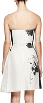 Thumbnail for your product : Reed Krakoff Strapless Embroidered Mesh Dress