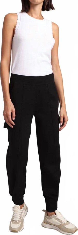 Minnie Rose Cotton Blend Snap Leg Pant In Black