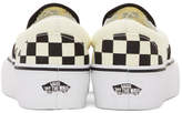 Thumbnail for your product : Vans Off-White and Black Checkerboard Classic Slip-On Platform Sneakers