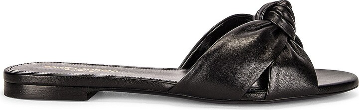 サンダル・ミュール Saint Laurent Black satin Bianca sandals Saint Laurent Black satin Bianca sandals - Black | Wanan Luxury