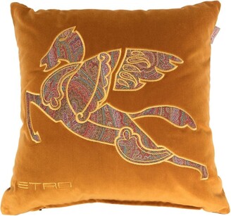 ETRO HOME Embroidered-Motif Velvet Cushion