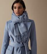Thumbnail for your product : Reiss SASKIA LAMBSWOOL CASHMERE BLEND SCARF Mid Blue
