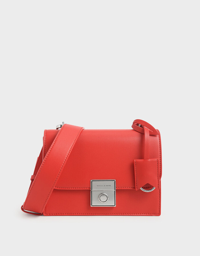 Charles & Keith Boxy Push Lock Crossbody Bag ShopStyle