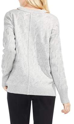 Vince Camuto Keyhole Neck Cable Sweater